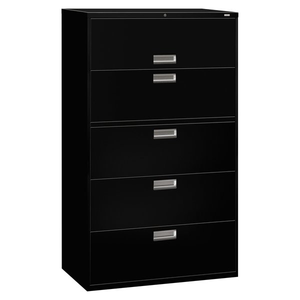 Hon 42" W 5 Drawer File Cabinet, Black, A4/Legal/Letter H695.L.P